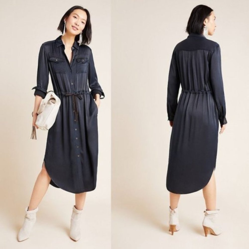 Anthropologie Faiza Utility Shirtdress new with tag 0p petite size
